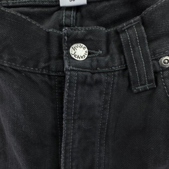 Nudie Jeans Off Beat Black Cotton Straight Cut Denim Button Fly Adult Men - Picture 5 of 16